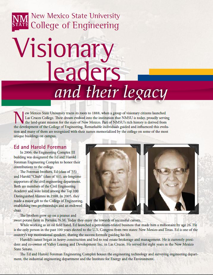 Visionary Leaders and Their Legacy brochure